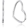 Philip Jones Orecchini a cerchio in argento sterling a forma di cuore