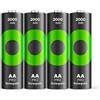 GP ReCyko PRO AA Batteria 2000 mAh NiMH, 1,2 V, 4 batterie ricaricabili AA, progettate per prestazioni ottimali con dispositivi ad alta intensità di corrente, fino a 1500 cicli di ricarica