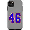 Sports Numbers Store Custodia per iPhone 11 Pro Max Numero 46, 46 in rosso bianco e blu