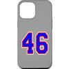 Sports Numbers Store Custodia per iPhone 14 Pro Max Numero 46, 46 in rosso bianco e blu