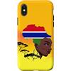 Gambian Home Gambia Gifts for proud Gamb Custodia per iPhone X/XS Gambian Queen Black History Month Gambia Flag Africa