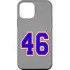 Sports Numbers Store Custodia per iPhone 12 mini Numero 46, 46 in rosso bianco e blu