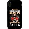 Never Underestimate Grandpa Woodworking Custodia per iPhone X/XS Mai sottovalutare un nonno con le abilità di lavorazione del legno