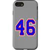 Sports Numbers Store Custodia per iPhone SE (2020) / 7 / 8 Numero 46, 46 in rosso bianco e blu