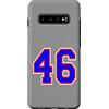 Sports Numbers Store Custodia per Galaxy S10+ Numero 46, 46 in rosso bianco e blu