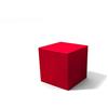 Kloris Cubo Sgabello tavolino quadrato cm 35x35x35 FRAGOLA polietilene per giardino e interni Made in Italy