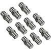 deleyCON 10 Pezzi Connettore Adattatore SAT Cavo Coassiale Estensione 2x Presa F Nichelato per Sistemi BK Via Cavo Satellitare