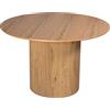 DRW Tavolo da Pranzo Rotondo in Legno MDF e Carta in Rovere 120 x 120 x 76 cm, DM, Quercia, Medidas: 120x120x76 cm
