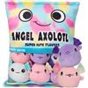 HXPLN Cuscino di peluche per spuntino, Axolotl, cuscino per budino, rimovibile, giocattolo con peluche, regali per bambini (6 Axolotls)