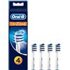 Oral-B Trizone - Testine di ricambio per spazzolino elettrico ricaricabile, setole tra i denti per una pulizia profonda, blu, 4 pezzi