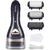 PRITECH Râpe Pieds Elettrico Professionale Ricaricabile IPX6 Rimuovi callosità dai piedi IPX6 impermeabile con 3 Rulli (BCM-1138-Nero)