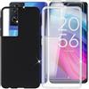 Ikiiqii Custodia per TCL 505 (6.75) Cover morbido silicone TPU case 1Pcs Clear + Black 1Pcs + 2 Pack HD di Vetro Temperato Pellicola Film Protettivo schermo