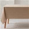 GAMUSI Tovaglia tinta unita tessuto cotone biologico impermeabile antimacchia rettangolare beige 140 x 100 cm