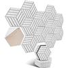 Paauzoeng Pannelli acustici esagonali autoadesivi 12 pezzi I Assorbitori acustici insonorizzazione ad alta densità per pareti soffitti legno e porte - Pannelli acustici pannelli insonorizzanti, 30x26x0,9cm