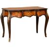Biscottini Scrivania noce e bronzo L122,5xPR60,5xH81,5 - Scrivania salvaspazio - Scrivania con cassetti - Scrivania ufficio - Tavolino - Consolle ingresso - Scrivania pc shabby