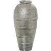 DRW Vaso da pavimento in ceramica in argento 26x26x60 cm