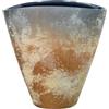 DRW Vaso da tavolo in vetro grigio e rame opaco 14x24x24 cm