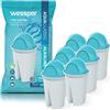 Wessper Cartucce Filtranti per Acqua Alcalina Compatibile con BRITA Classic, Dafi Classic, Dafi Atria, Aquaphor Standard - Confezione da 6