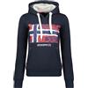 Geographical Norway Gpalm Lady - Felpa Cappuccio Zip E Tasche Donna - Felpa A Manica Lunga Calda - Giacca Cappuccio - Abito Ideale Primavera Estate Autunno Inverno (Grigio Scuro L-Taglia 3)