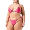 Emporio Armani Triangle And String Brazilian Logomania Bikini Set, Set di Bikini Donna, Multicolore (Cherry-Ecru), L