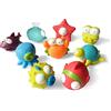 JAYSRIS Giocattoli da bagno per animali marini (9 pezzi),morbide stelle marine,squali,polpi,balene oceaniche,vasca da bagno creature acquatiche Giocattoli d'acqua per i più piccoli