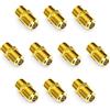 deleyCON 10 Pezzi Adattatore SAT Connettore Prolunga per Cavo Coassiale 2 Prese F Dado Stretto Placcato Oro per Sistemi BK con Cavo Satellitare