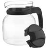 MGE World MGE - Caraffa in Vetro - Tazza Vetro Adatta per Microonde - Caraffa Sostitutiva con Manico e Coperchio - 1000 ml
