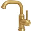 KOPYFANTAP Rubinetto Bagno Lavabo Ottone Antico,Retrò Girevole a 360° Eleganza Rubinetti Lavabo, Miscelatore Monocomando per Lavabo Vintage Includere Tubi Flessibili
