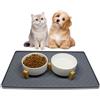 Nesirooh Ciotole per Cani Gatti Ceramica, Doppia Ciotola per Acqua e Cibo con Supporto in Bambù e Tappetino Antiscivolo per Gatti e Cani di Piccola Taglia (400ml, 2 Bianco)