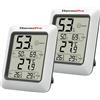 ThermoPro TP50 Igrometro Digitale Termometro Interno Termometro Dell'atmosfera e Indicatore Di Umidità con Monitor di Umidità e Temperatura, 2 Pezzi