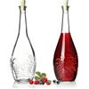 KADAX Bottiglia in vetro con tappo in sughero stretto, motivo uva, bottiglia per olio, aceto, contenitore in vetro per liquori alla frutta, bottiglia vuota per vino, contenitore in vetro (1000 ml, 2