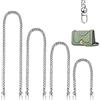 Libershine Catena per Borsa, 4 Pezzi Cinghie di Ricambio a Catenella, Catenine per Borsa a Tracolla, Catena in Metallo con Fermagli Girevoli (Argento)