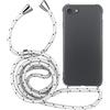 MyGadget Cover con Cordino per Apple iPhone SE 2022 | 2020 | 7 | 8 - Custodia con Corda - Case Trasparente Antiurto con Laccio | Tracolla - Practical Bianco Camouflage