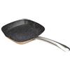 WECOOK! Professional Bistecchiera Ondulata 28 X 28cm, Induzione, Antiaderente Ecologico in Pietra senza PFOA, Alluminio Forgiato, 2,8 mm Spessore, Rame, Maniglia in Acciaio, Vitroceramica, Gas, Forno