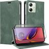Beajew Cover per Motorola Moto G84, [2X Vetro Temperato]Premium PU Pelle Portafoglio Libretto Flip Protettiva Antiurto Custodia,[Slot Schede] [Chiusura Magnetica] [Funzione Stand]-Verde
