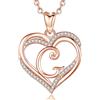INFUSEU Collana Lettera Alfabeto A-Z, Collana Doppio Cuore Ciondolo In Oro Rosa Catena Lunga 20 Pollici Oro Rosa G Gioielli Regali Di Compleanno Personalizzati Per Le Donne Moglie Donna