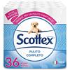 Scottex Pulito Completo Carta Igienica, Morbida e Resistente, Con fibre di Cotone, Fatto in Italia, 36 Rotoli Maxi