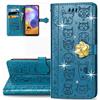 LEMAXELERS Custodia Galaxy S10 Lite Cover Portafoglio,Samsung Galaxy S10 Lite Custodia Bling Strass Brillant Gatto cane Wallet Shock-Absorption Magnetica Leather Flip Cover,SD DZ Cat Blue