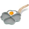 HERCHR Padella antiaderente per uova da 4 tazze, padella per uova a forma di cuore Padella per frittata Pentola per crepes per uova per colazione Fornello a gas e pentole a induzione(Verde)