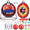 BBjinronjy Canestro Basket da Camera Bambini Freccette Giocattoli,Set di Freccette per Bambini, Giochi da Palla Portatili Regolabili in Altezza per Interni ed Esterni per Bambini di 3+ (Rosso)