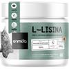 animigo Lisina Gatto 250g in Polvere, Supporto Immunitario, Ossa, Occhi e Allergie, L Lisina Integratore (Monocloridrato) da aggiungere a Latte, Umido o Crocchette, con Misurino Incluso, Inodore e Insapore