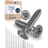 NietFullThings Vite a testa svasata TORX V2A in acciaio inossidabile 5-mm di spessore - Lunghezza della vite di 40-mm - 50 pezzi - Filettatura parziale di 24-mm Vite per legno 5x40