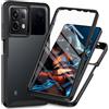 XINNI Cover per Xiaomi Redmi Note 13 PRO 5G, Protezione Schermo Integrata 360 Gradi Antiurto Custodia, Rugged Doppia Faccia Bumper Trasparente Full Guscio Fronte Retro Case, Nero