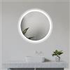 Home Glow Specchio circolare da bagno da 50cm con luci LED, con interruttore touch, Specchio circolare con luce LED frontale bianca naturale.