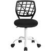 FurnitureR Teen Office Chair-Sedia ergonomica con Seduta in Tessuto, Girevole a 360°, Senza Braccia, Colore: Nero, Plastica Metallo, 38CM x39CM x75-85CM