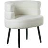 DRW Poltrona in Tessuto con Gambe in Metallo Grezzo 50 x 66 x 73 cm, Écru e Nero, Medidas: 50x66x73 cm