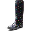 DREAM PAIRS Stivali da Pioggia Impermeabili Scarpe da Pioggia comode da Donna Stivali di Gomma Scarpe da Giardino Alte Impermeabili,Size 40,Multispot,SDRB2407W-E