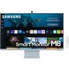 Samsung Monitor Samsung Smart Monitor M8, Flat 32'', 3840x2160 (UHD 4K), Piattaforma Smart TV (Amazon Video, Netflix), Airplay, Mirroring, Office 365, Wireless Dex, Casse Integrate, WiFi, USB TypeC, Blu