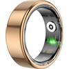 Lovehomily R02 Smart Ring Tracker a frequenza cardiaca 5.0 Tracker 'ossigeno nel sangue compatibile con Bluetooth IP68 e 5 ATM Modalità multi-sport imformeabile Indossabile for for (Oro 11