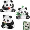 XINTANGXIA Set di Mattoncini da Costruzione 3 In 1 Panda Mini Building Blocks Set 720 Pezzi Giocattolo da Costruzione per Bambini a Partire dai 9 Anni in su e Adulti